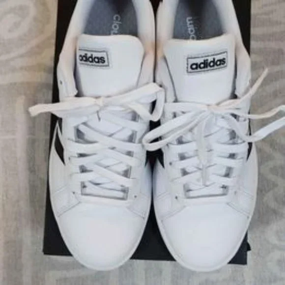 adidas gazelle silver green womens Adidas Grand Court Cloudfoam Comfort Men's Shoes Core Black main image 0